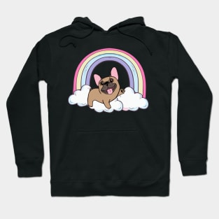 Cute french bulldog and  raimbow Hoodie